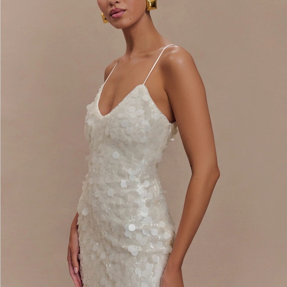 Elegant Cream Sequin Dress